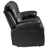 Elegant Reclining Sofa, Cushioned Back & Pillowed Arms, Great for Comfort, Black
