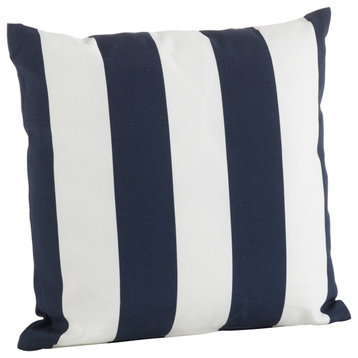 Classic Wide Stripe Poly Filled Throw Pillow, 21"x21", Blue