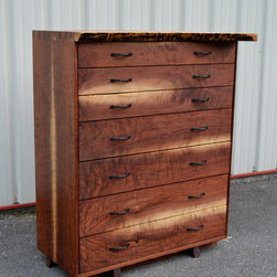 Live Edge Walnut Bookmatched Dresser - Dressers