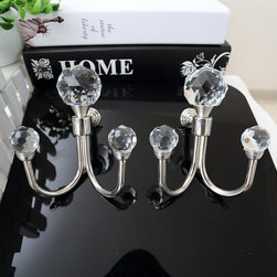 5 Colors QYM77 Trigeminal Shape Curtain Holdbacks in Silver Color - Window Treatment Accessories