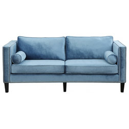 Modern Sofas Cooper Blue Velvet Sofa
