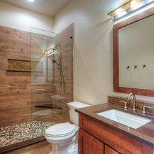 Rustic tile showers
