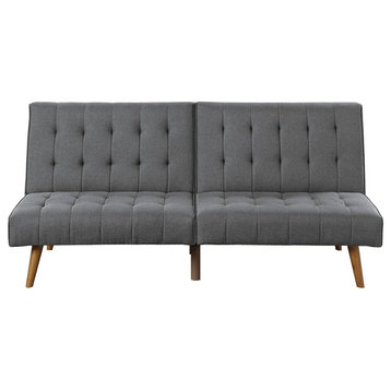 Adjustable Sofa with Button Tufted, Blue Grey