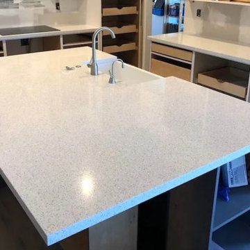 Sparkling White Quartz Countertops Slabs