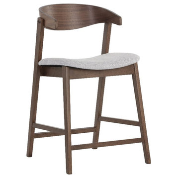 Brant House Haisley 21" Modern Style Wood Counter Stool in Light Gray