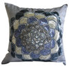 Silver Wildflower, Silver 14"x14" Silk Pillow Covers