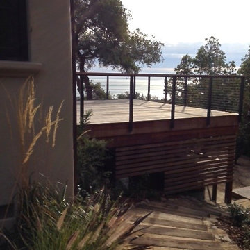 Bonny Doon Net Zero Home. FSC Ipe deck, Ocean view.