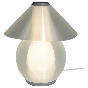 Opal 13" Modern Contemporary Plant-Based PLA 3D Printed Dimmable LED Table Lamp, Gray