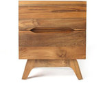 2 Drawer End Table, Solid Reclaimed Teak Wood - 100% Solid Reclaimed Teak Wood