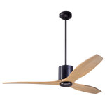 The Modern Fan Co. - LeatherLuxe Fan, Dark Bronze/Black, 54" Maple Blades, No Light, Wall Control - From The Modern Fan Co., the original and premier source for contemporary ceiling fan design: the LeatherLuxe DC Ceiling Fan in Dark Bronze and Black Leather with Maple Blades and choice of control option.