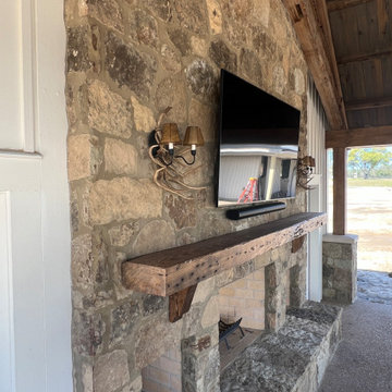 Original Face Sawn Box Beams and Original Face Reclaimed Antique Heart Pine Soli