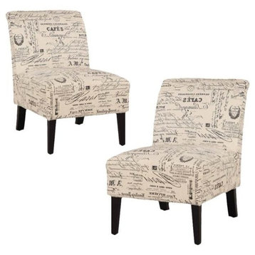 Set of 2 Accent Chairs in Script