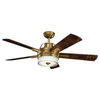 52" Lacey 52" Ceiling Fan Burnished Antique Brass