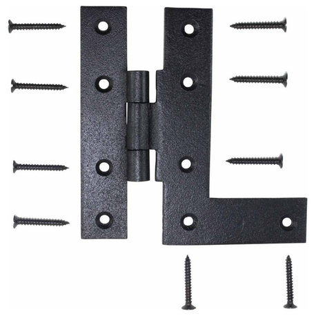 Offset H-L Cabinet Hinge Black Iron Left 4 inches H