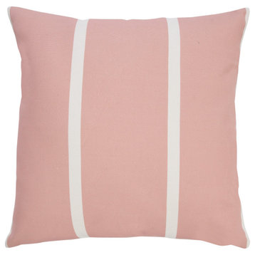 Simple Double Stripe Indoor/Outdoor Throw Pillow, 20" X 20"