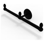 Allied Brass - Monte Carlo 2 Arm Guest Towel Holder, Matte Black - This elegant wall mount towel holder adds style and convenience to any bathroom decor. The towel holder features two arms to keep a pair of hand towels easily accessible in reach of the sink. Ideally sized for hand towels and washcloths, the towel holder attaches securely to any wall and complements any bathroom decor ranging from modern to traditional, and all styles in between. Made from high quality solid brass materials and provided with a lifetime designer finish, this beautiful towel holder is extremely attractive yet highly functional. The guest towel holder comes with the 12 inch bar, a wall bracket with finial, two matching end finials, plus the hardware necessary to install the holder.