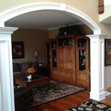 Custom Wood Archway with boxed woodworking