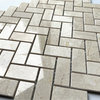 Crema Marfil Marble 1x2 Herringbone Mosaic Tile Polished, 1 sheet