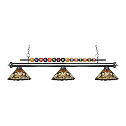 Shark 170GM-Z14-10 Angled Multi-Colored Glass Billiard Light - Pool Table Lights
