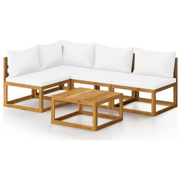 vidaXL Patio Lounge Set Outdoor Sectional Sofa Set 5 Piece Solid Wood Acacia
