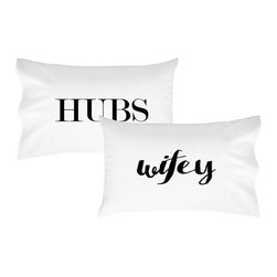 Oh, Susannah Hubs Wifey Couples Pillowcases (BLACK) - Products