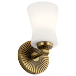 Kichler Lighting - Brianne 1 Light Wall Sconce, Brushed Natural Brass - This 1 light Wall Bracket from the Brianne collection by Kichler will enhance your home with a perfect mix of form and function. The features include a Brushed Natural Brass finish applied by experts.