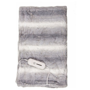 50"x60" Gray & White Contemporary Heated Throw Blankets