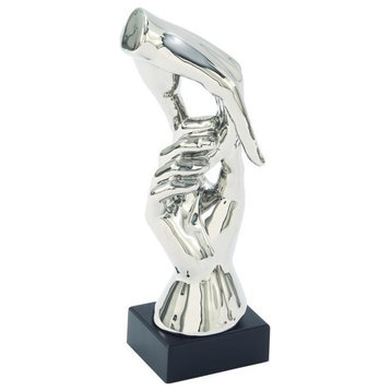 Traditional Silver Polystone Sculpture 96765