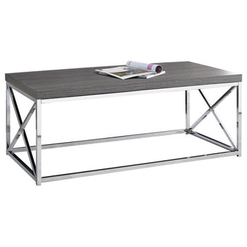 X Trestle Gray And Chrome Coffee Table