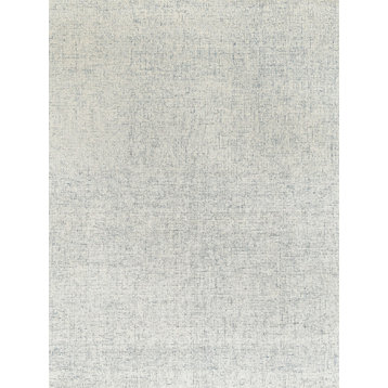 Caprice Handmade Hand-Tufted Wool Blue/Ivory Area Rug, 5'x8'