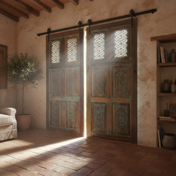 Armoires and Carved Barn Doors Collide in This Edgy California