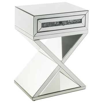 Accent Table, Mirrored and Faux Diamonds