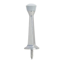 Designers Impressions - 2229 Satin Nickel Heavy Duty Solid Rigid Door Stop - Door Stops