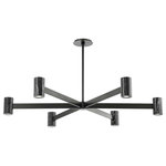 Hudson Valley Lighting - Predock 6-Light Chandelier Black Brass - Predock combines a streamlined silhouette with significant materials; the result is clean and modern. Light pours down from the honed nero madera marble shades and contrasts beautifully with the black brass metalwork. Available as a chandelier, linear or sconce, Predock adds a sophisticated look to hallways, kitchens, dining rooms and more.