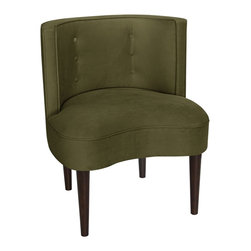 Universal Lighting and Decor - Curve Ball Regal Moss Green Fabric Armless Accent Chair - Bar Stools And Counter Stools