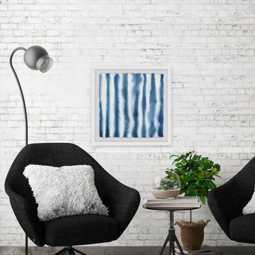 "Indigo Bleed IV" Framed Painting Print
