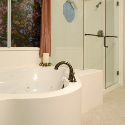 Glacier White Corian Shower and Tub Surround - Showerheads And Body Sprays