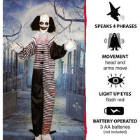 Life-Size Animatronic Clown, Indoor/Outdoor Halloween Decoration