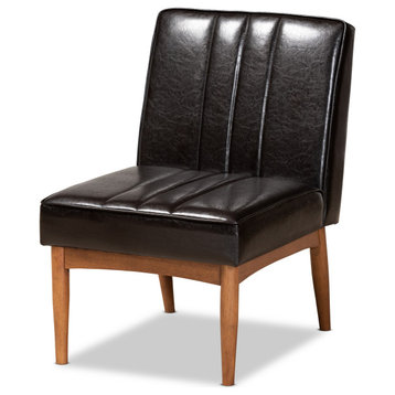 St Clair Modern Farmhouse Dining Chair, Dark Brown