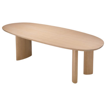 Oval Wooden Dining Table, Eichholtz Lindner, Brown
