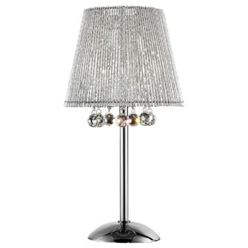 Dreamy Silver Table Lamp With Crystal Accents