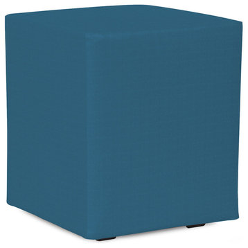 Universal Cube Ottoman With Slipcover, Seascape Turquoise
