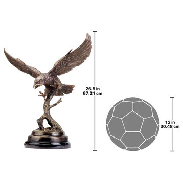 Eagle in Flight Cast Bronze Statue