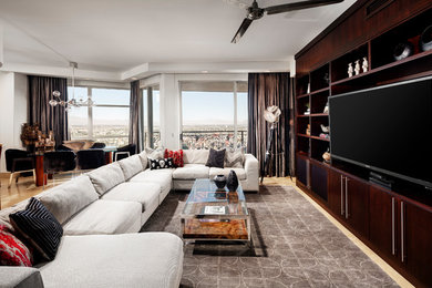 Trendy living room photo in Las Vegas