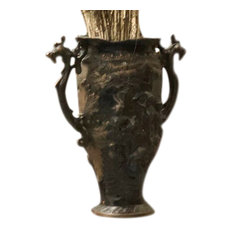 Consigned Vintage Ornate Vase, OLd World Grecian Urn, Bronzed Brass Planter