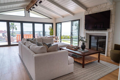 Living room - coastal living room idea in San Diego