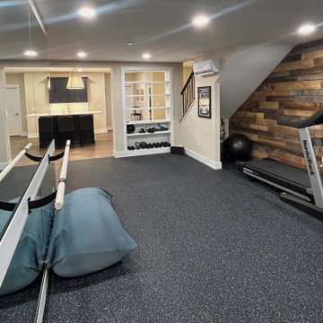 Best basement remodel with a home gym and movie room