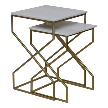 Marble Nested Tables, Gold