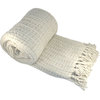 Space Yarn Knitted Throw, String Ivory, 50" X 60"