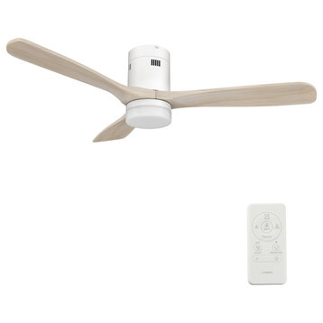 52'' 3 Blade Smart Rustic Ceiling Fan With Dim Light and Remote Control